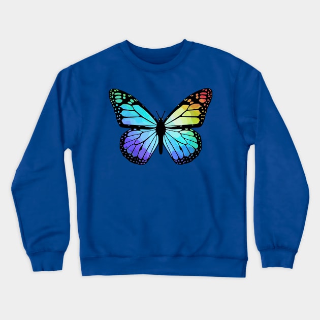 Rainbow Butterfly Crewneck Sweatshirt by ARTWORKandBEYOND